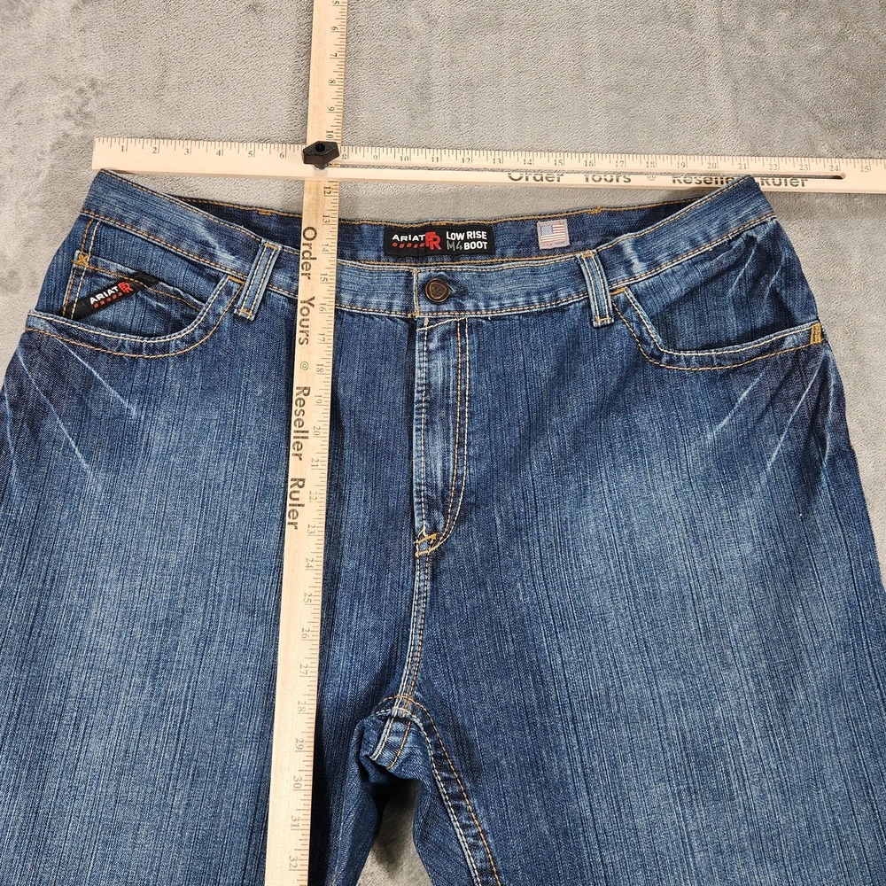 Ariat FR M4 Boot Jeans Mens 44x32 Blue Low Rise Work Flame Resistant Denim - Picture 16 of 16